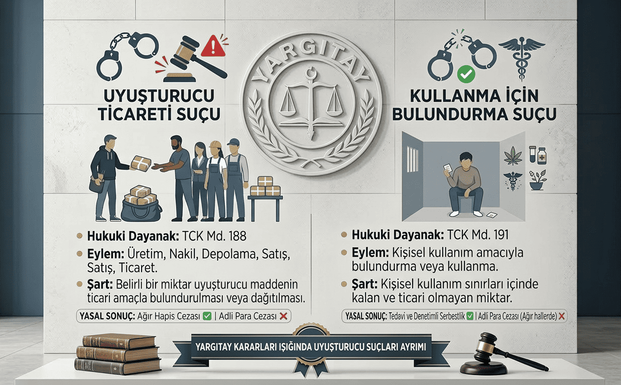uyuşturucu ticareti suçu ile kullanmak için bulundurma