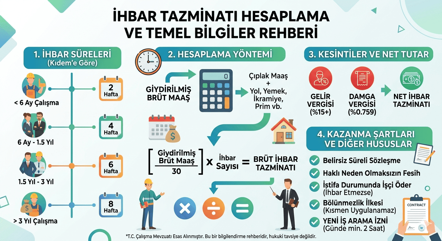 İhbar tazminatı hesaplama