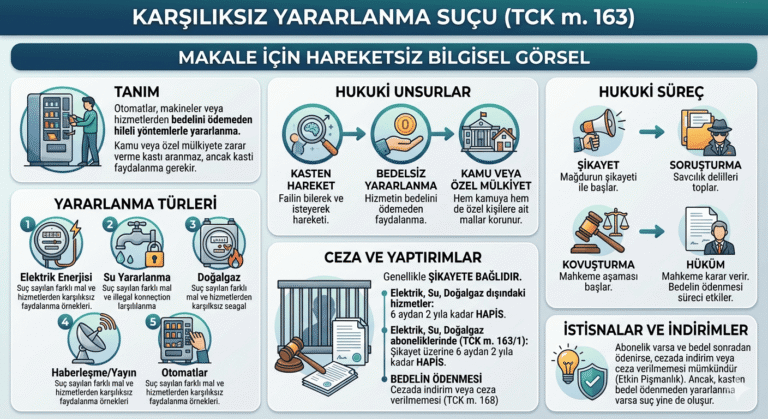 karşılıksız yararlanma suçu cezası nedir