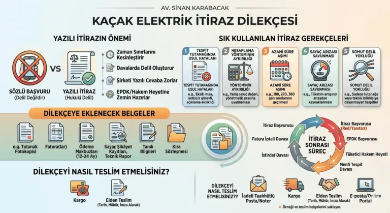Kaçak elektrik itiraz dilekçesi avukat sinan karabacak