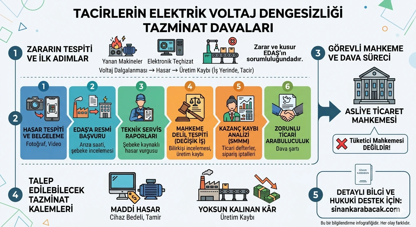 Tacirlerin Elektrik Arızası (Voltaj Dengesizliği) Nedeniyle Uğradığı Zararların Tazmini ve Dava Öncesi Yapılması Gerekenler
