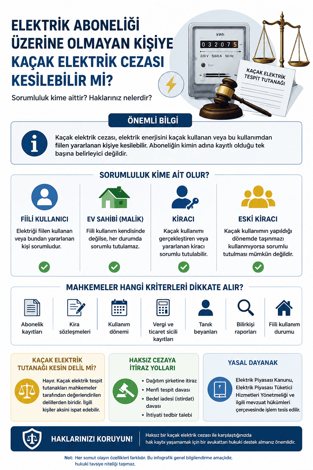 kaçak elektrik cezası kime kesilir istanbul avukat