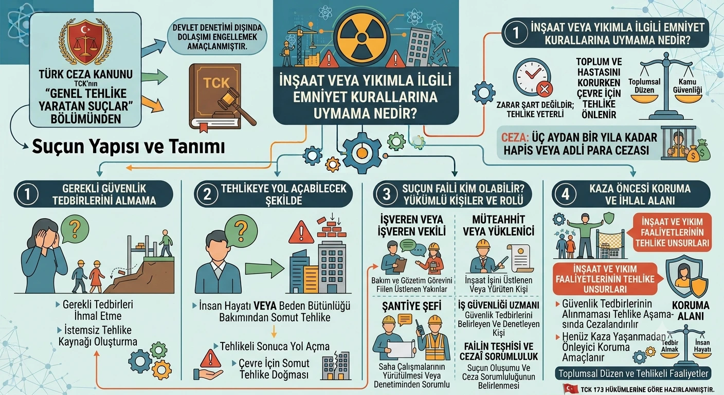 İnşaat veya yıkımla ilgili emniyet kurallarına uymama