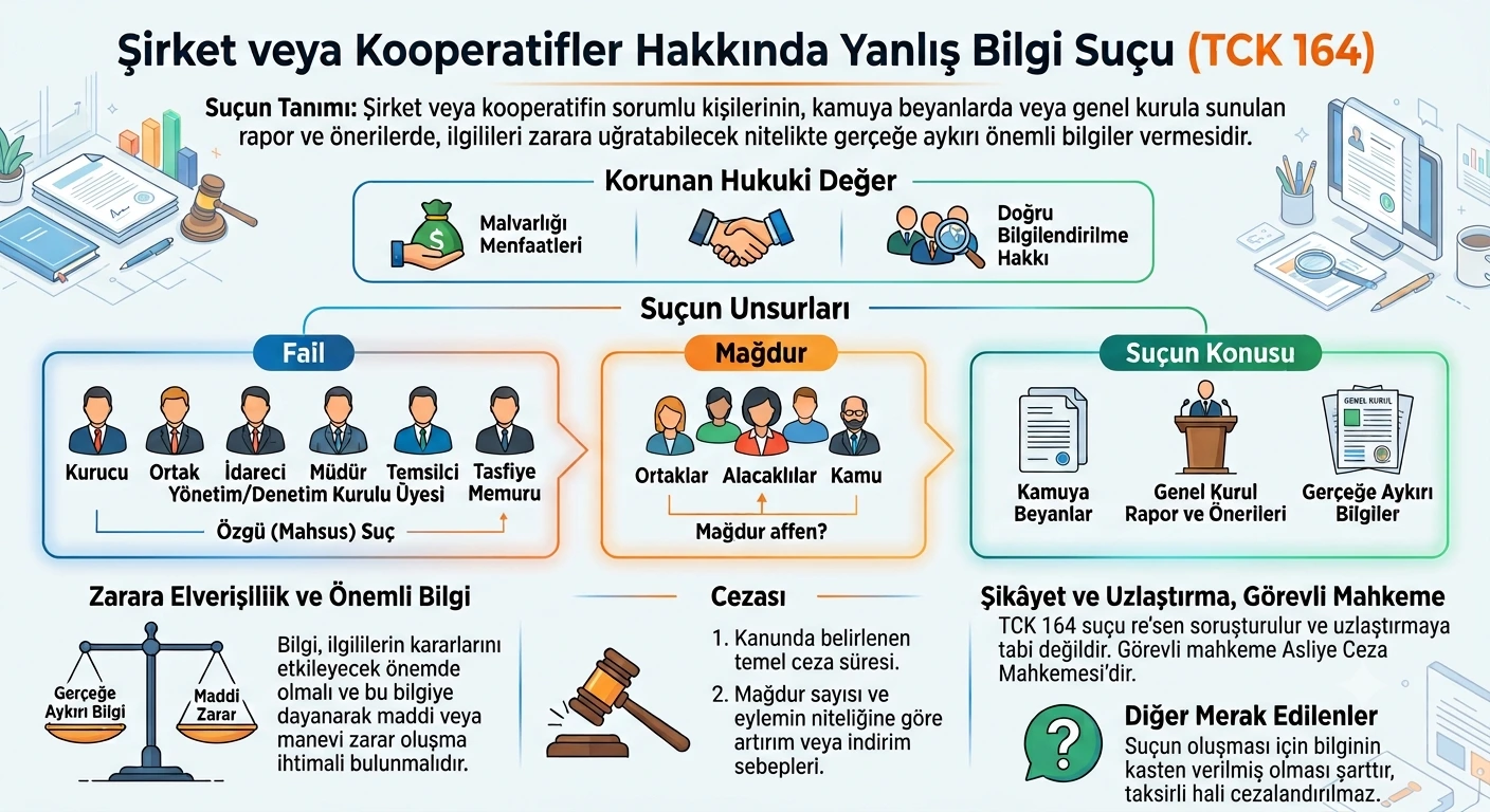 Şirket veya kooperatifler hakkında yanlış bilgi suçu