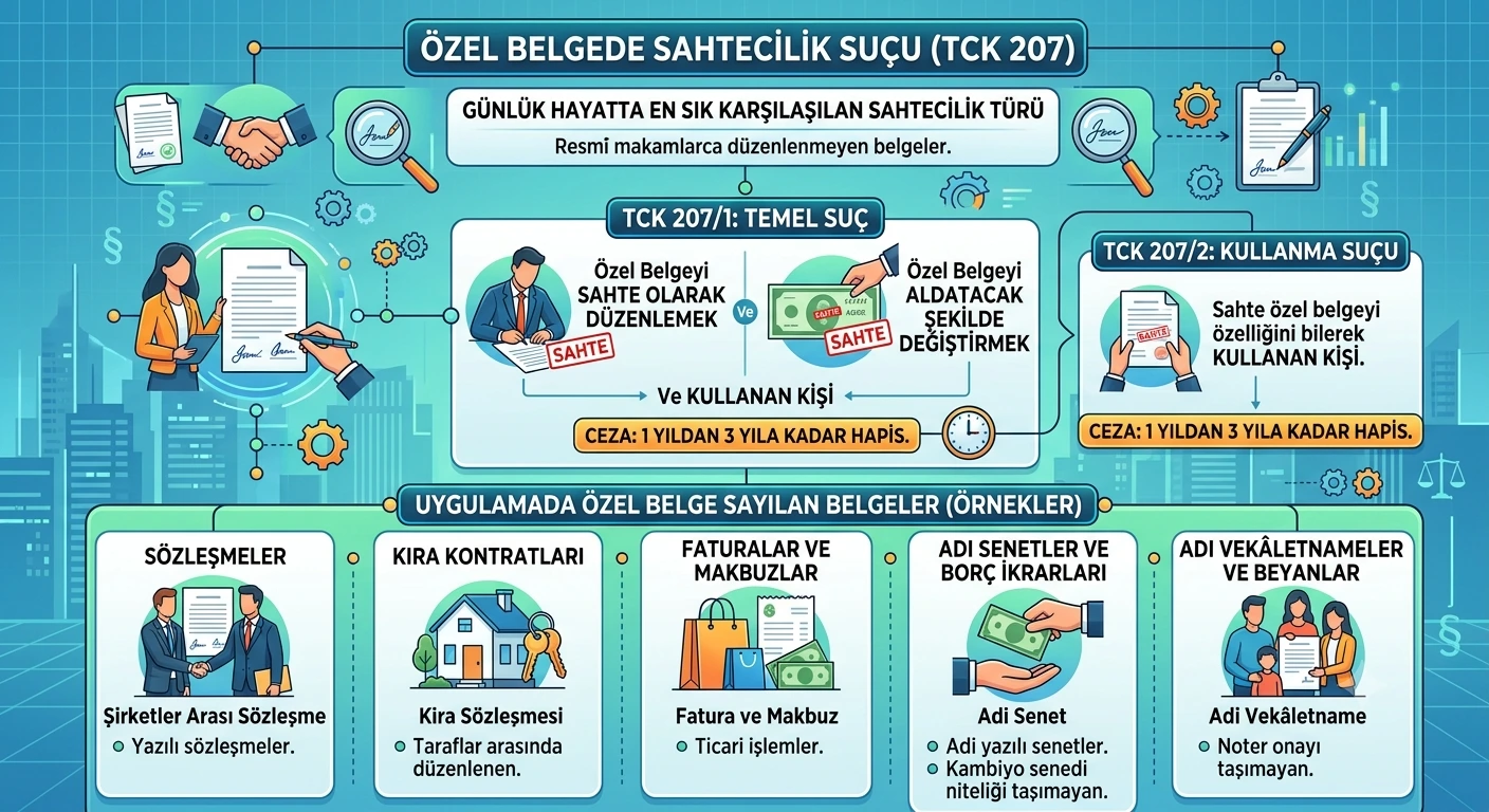özel belgede sahtecilik