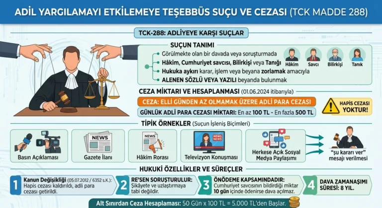 adil yargılamayı etkilemeye teşebbüs suçu