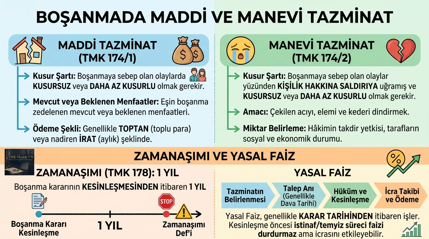 boşanmada maddi ve manevi tazminat