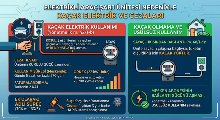 elektrikli araç şarj ünitesi kaçak elektrik