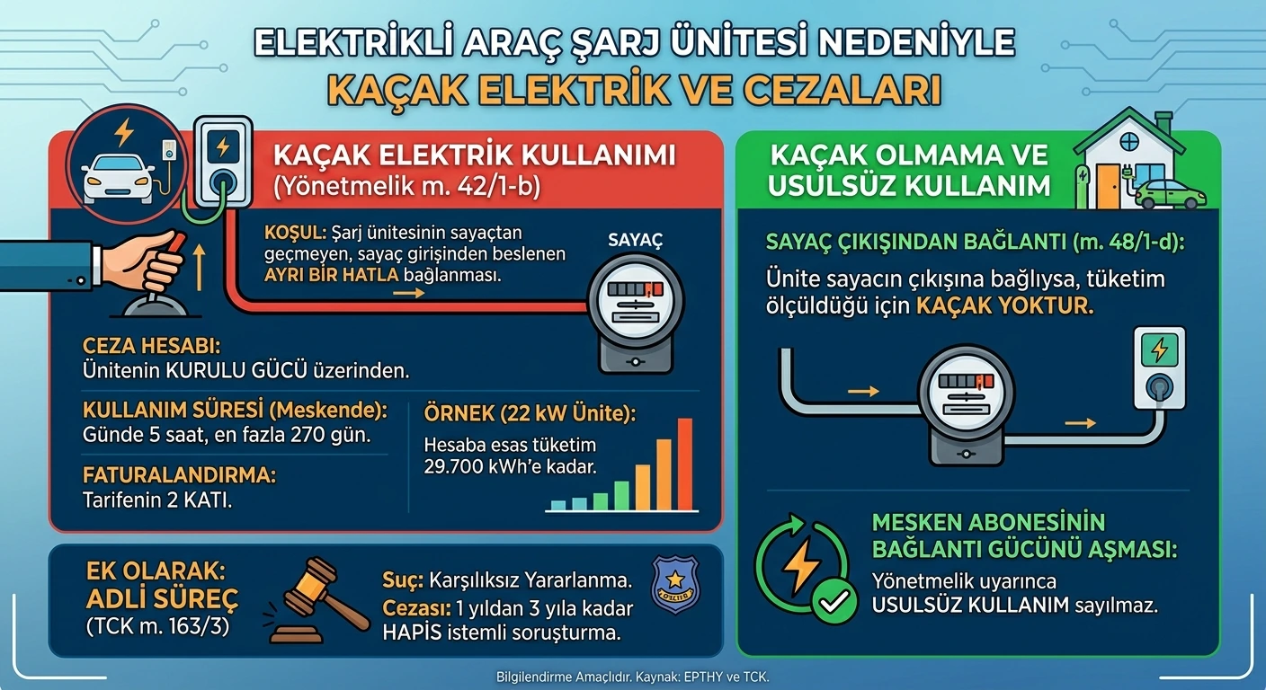elektrikli araç şarj ünitesi kaçak elektrik