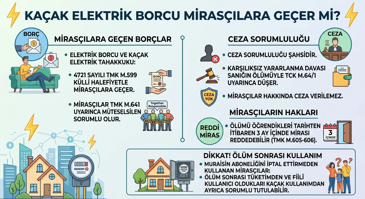 kaçak elektrik borcu mirasçılara geçer mi