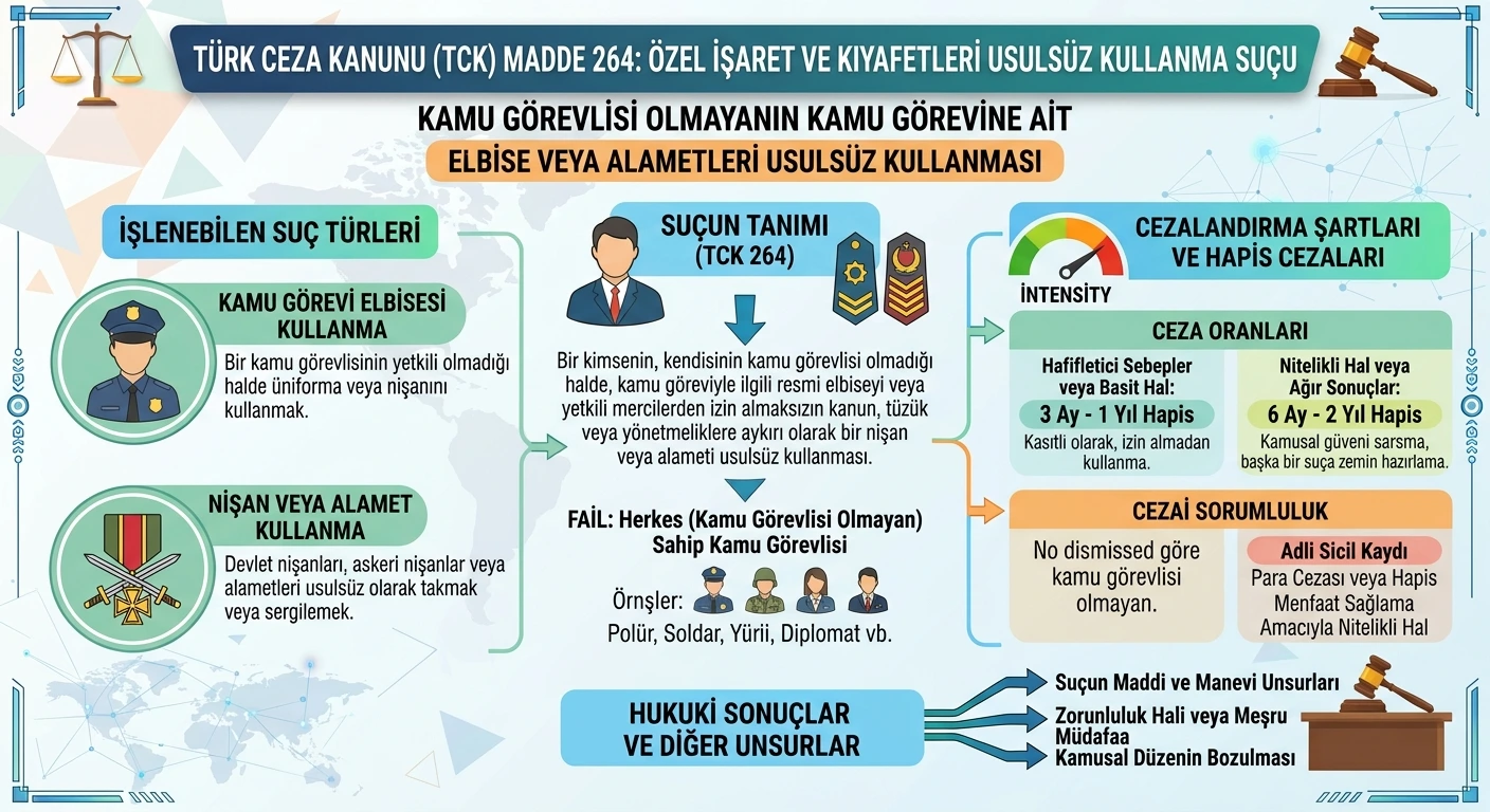 özel işaret ve kıyafetleri usulsüz kullanma