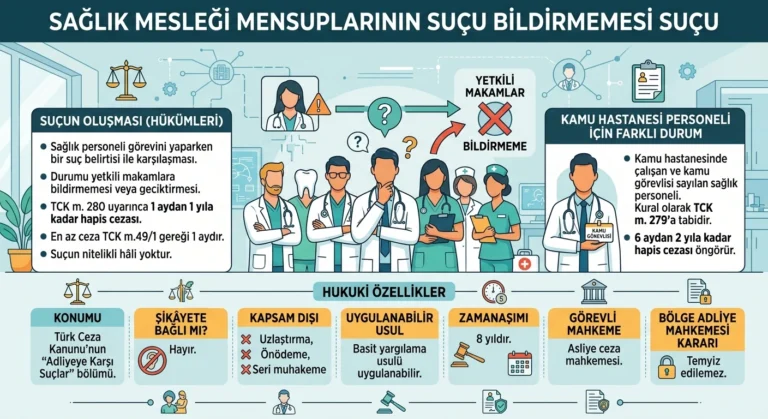 sağlık mesleği mensuplarının suçu bildirmemesi