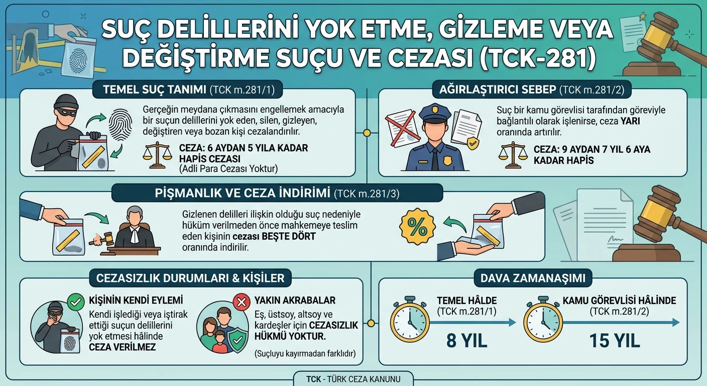 suç delillerini yok etme suçu